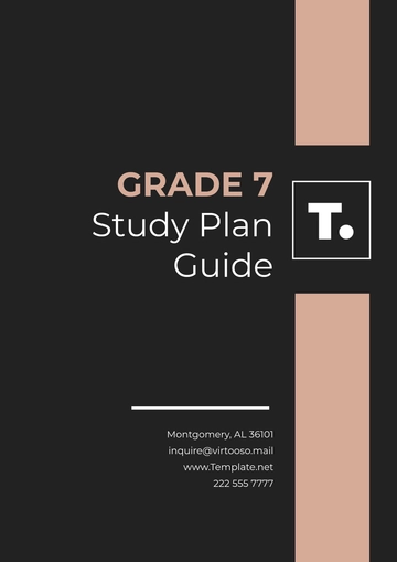 Free Grade 7 Study Plan Guide Template to Edit Online
