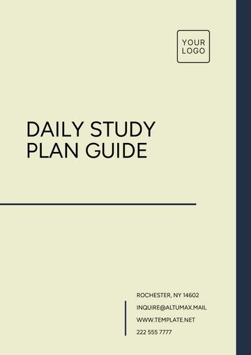 Free Daily Study Plan Guide Layout Template to Edit Online