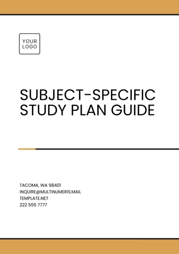 Free Subject-Specific Study Plan Guide Template to Edit Online