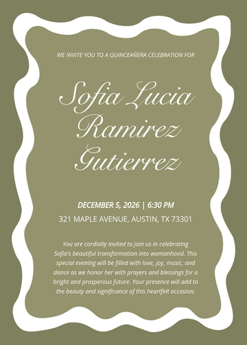 Free Simple Quinceañera Invitation Template to Edit Online