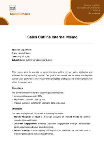 Free Sales Outline Internal Memo Template to Edit Online