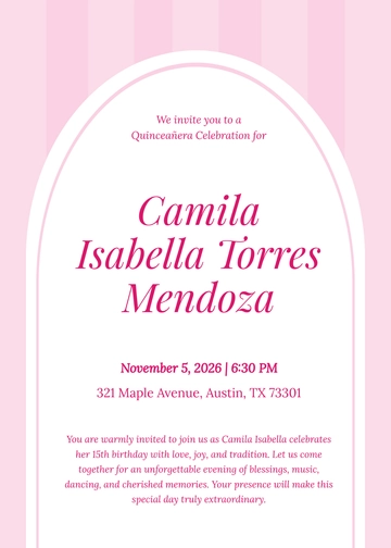 Free Printable Quinceañera Invitation Template to Edit Online