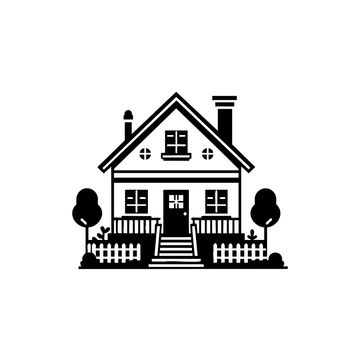 Free Black and White House Clipart to Edit Online
