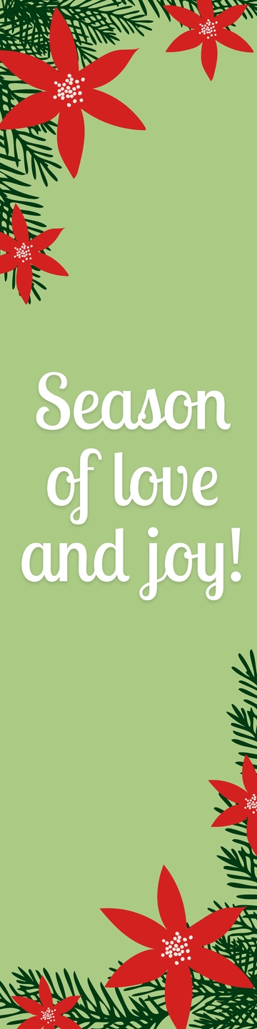Free Christmas Floral Bookmark Template to Edit Online
