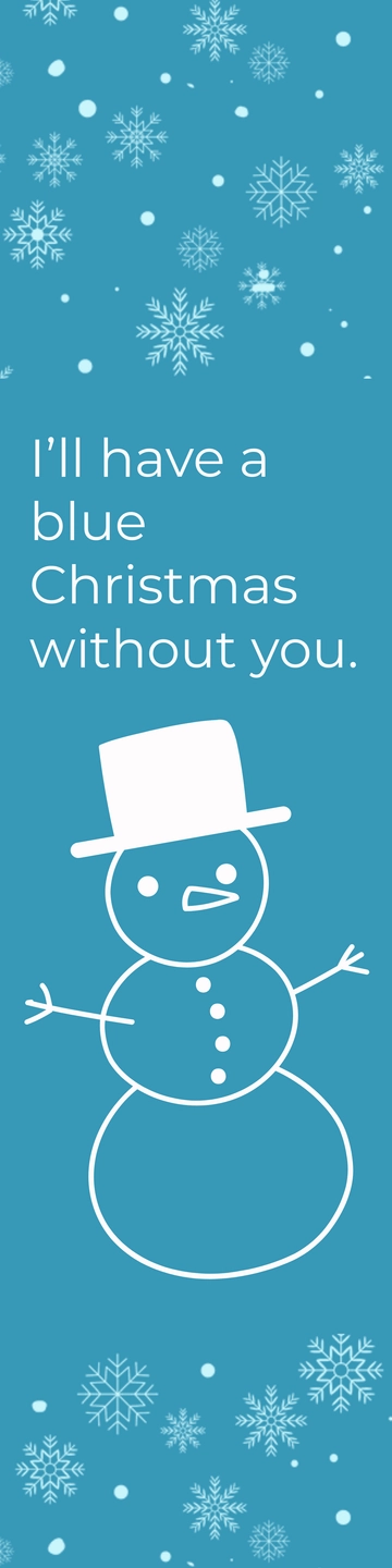 Free Blue Christmas Bookmark Template to Edit Online