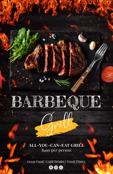 Free BBQ Poster Template to Edit Online