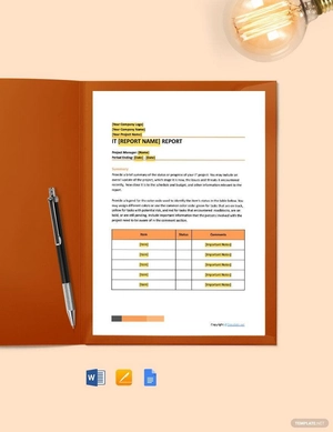 Blank IT Report Template Blank IT Report Template