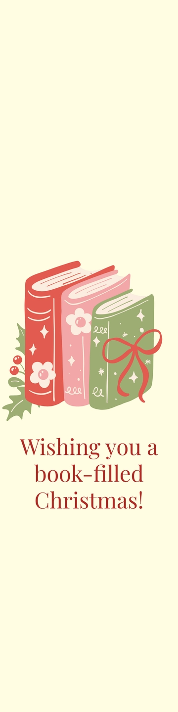Free Bookish Christmas Bookmark Template to Edit Online