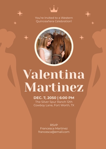 Free Western Quinceañera Invitation Template to Edit Online