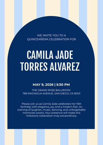 Free Modern Quinceañera Invitation Template to Edit Online