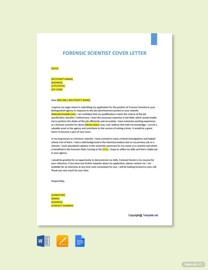 Forensic Scientist Cover Letter