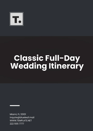 Free Classic Full-Day Wedding Itinerary Template to Edit Online