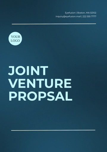 Free Joint Venture Proposal Template to Edit Online