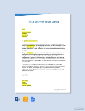 Field Scientist Cover Letter