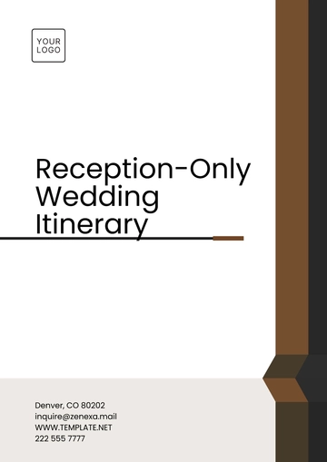 Free Reception-Only Wedding Itinerary Template to Edit Online