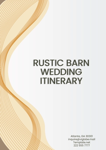 Free Rustic Barn Wedding Itinerary Template to Edit Online