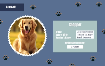 Free Emotional Support Service Dog ID Card Template to Edit Online