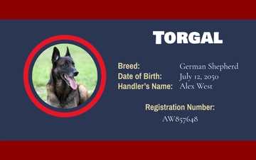 Free Official Service Dog ID Card Template to Edit Online