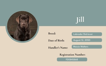 Free Federal Service Dog ID Card Template to Edit Online