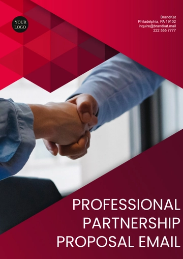 Free Professional Partnership Proposal Email Template to Edit Online