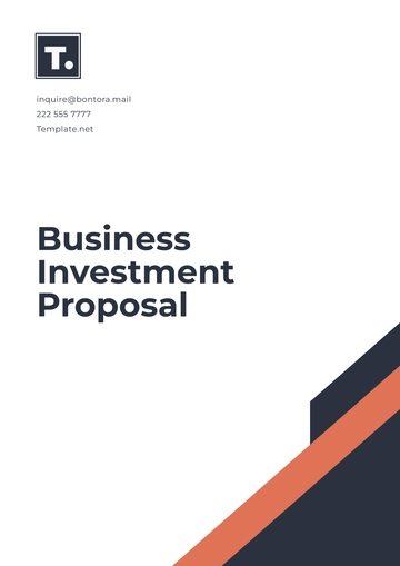 Free Business Investment Proposal Template to Edit Online