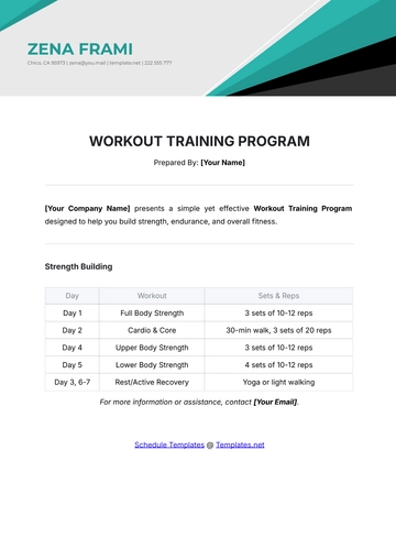 Free Workout Training Program Template to Edit Online
