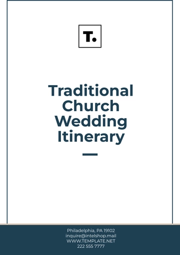 Free Traditional Church Wedding Itinerary Template to Edit Online