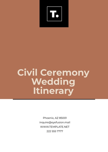 Free Civil Ceremony Wedding Itinerary Template to Edit Online