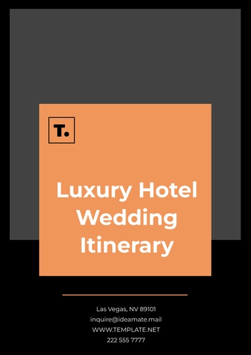 Free Luxury Hotel Wedding Itinerary Template to Edit Online