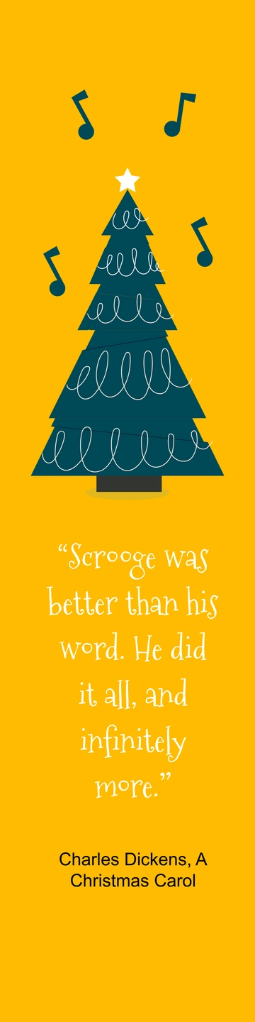 Free Christmas Carol Bookmark Template to Edit Online