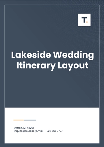 Free Lakeside Wedding Itinerary Layout Template to Edit Online