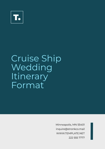 Free Cruise Ship Wedding Itinerary Format Template to Edit Online