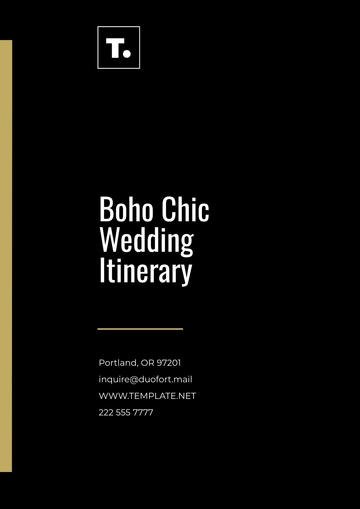 Free Boho Chic Wedding Itinerary Template to Edit Online