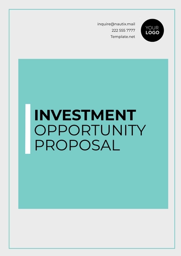 Free Investment Opportunity Proposal Template to Edit Online