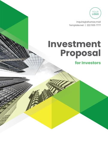 Free Investment Proposal for Investors Template to Edit Online