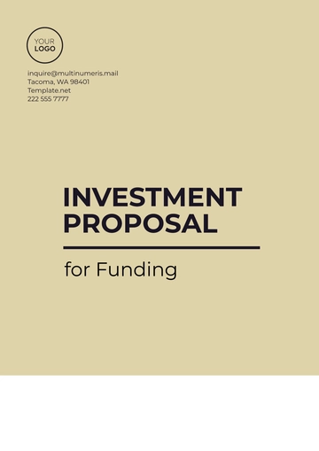 Free Investment Proposal for Funding Outline Template to Edit Online