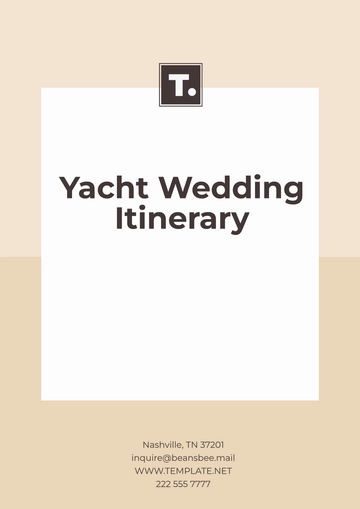 Free Yacht Wedding Itinerary Template to Edit Online