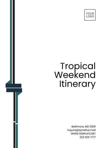 Free Tropical Weekend Itinerary Template to Edit Online