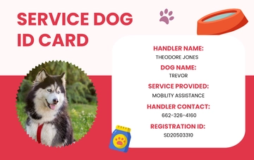 Free Service Dog ID Card for Travel Template to Edit Online