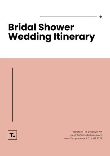 Free Bridal Shower Wedding Itinerary Template to Edit Online