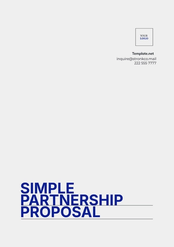 Free Simple Partnership Proposal Template to Edit Online
