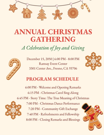 Free Christmas Program Outline Template to Edit Online