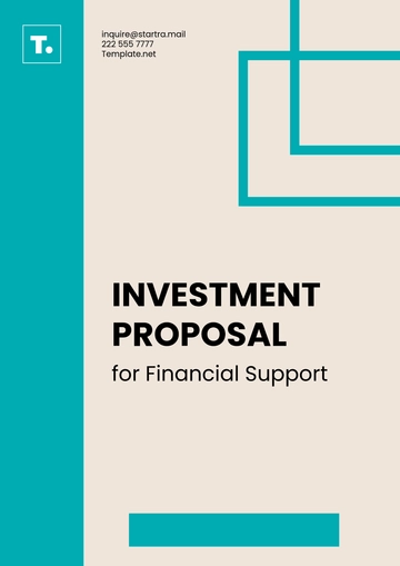Free Investment Proposal for Financial Support Template to Edit Online
