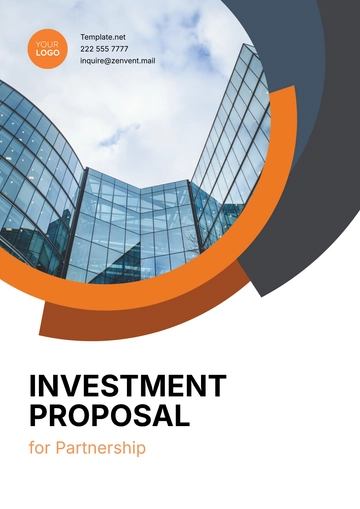 Free Investment Proposal for Partnership Template to Edit Online