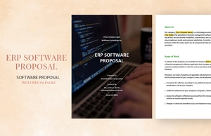 ERP Software Proposal Template ERP Software Proposal Template