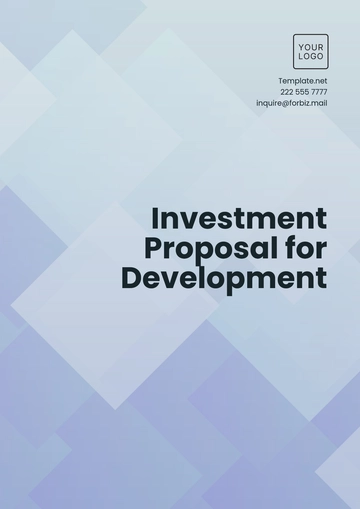 Free Investment Proposal for Development Template to Edit Online