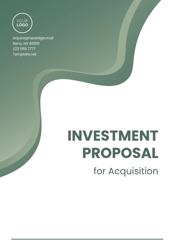 Free Investment Proposal for Acquisition Template to Edit Online