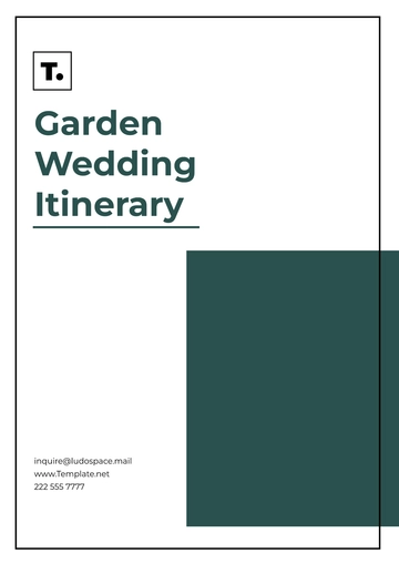 Free Garden Wedding Itinerary Printable Template to Edit Online