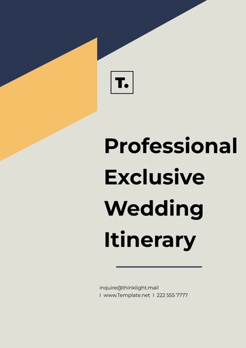 Free Professional Exclusive Wedding Itinerary Template to Edit Online