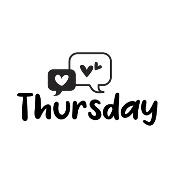 Free Black and White Thursday Clipart Template to Edit Online